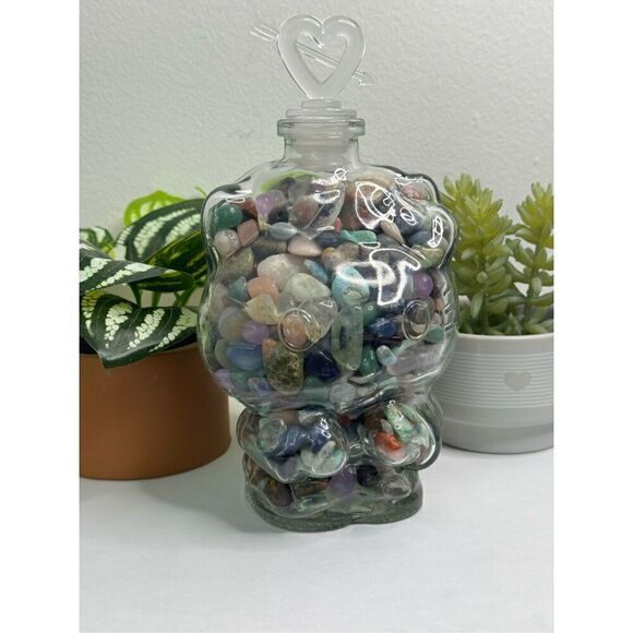Hello Kitty Jar with Gemstones + Crystal Chips - Picture 2 of 7
